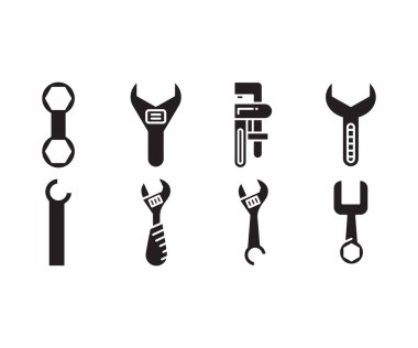 İngiliz anahtarı simgeleri vektör illüstrasyonunu ayarla