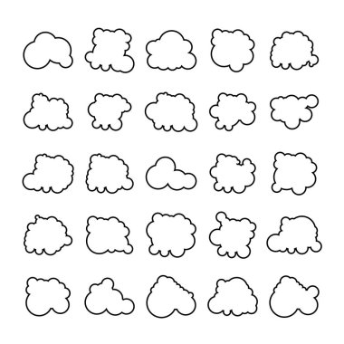 bulut manzarası ve baloncuk simgeleri