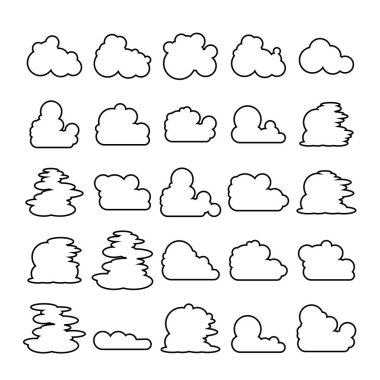 bulut manzarası ve baloncuk simgeleri