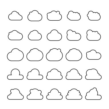 bulut manzarası ve baloncuk simgeleri