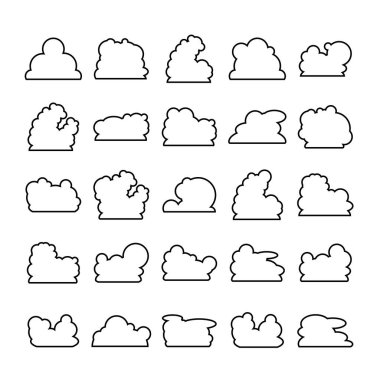 bulut manzarası ve baloncuk simgeleri
