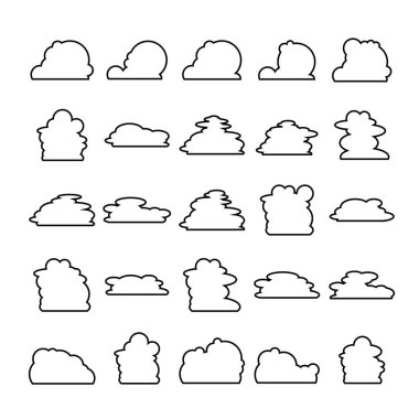 bulut manzarası ve baloncuk simgeleri