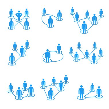 İnsanları birbirine bağlayan, sosyal medya çevreleri, insanlar ağ şeması