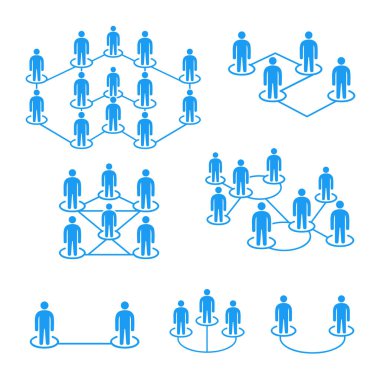 İnsanları birbirine bağlayan, sosyal medya çevreleri, insanlar ağ şeması