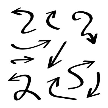 karalama ve el çizimi ok seti