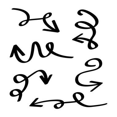 karalama ve el çizimi ok seti