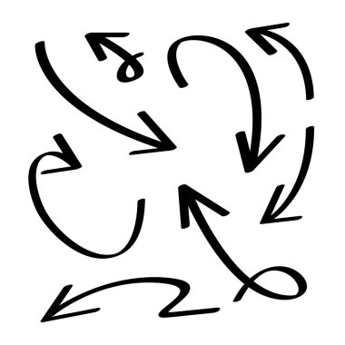 karalama ve el çizimi ok seti