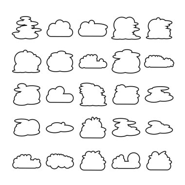 bulut manzarası ve baloncuk simgeleri