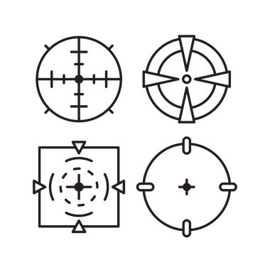 crosshair, dart and target aim icons vector