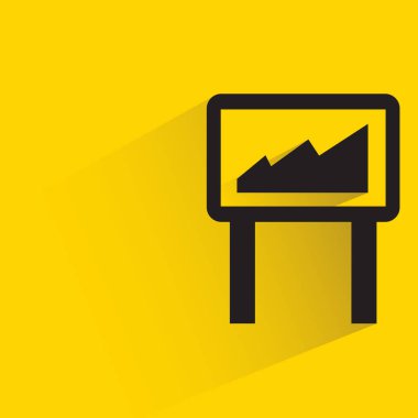 graph in white board with shadow on yellow background