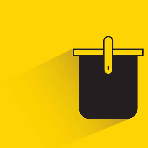 Bucket Shadow Yellow Background — Vector de stock