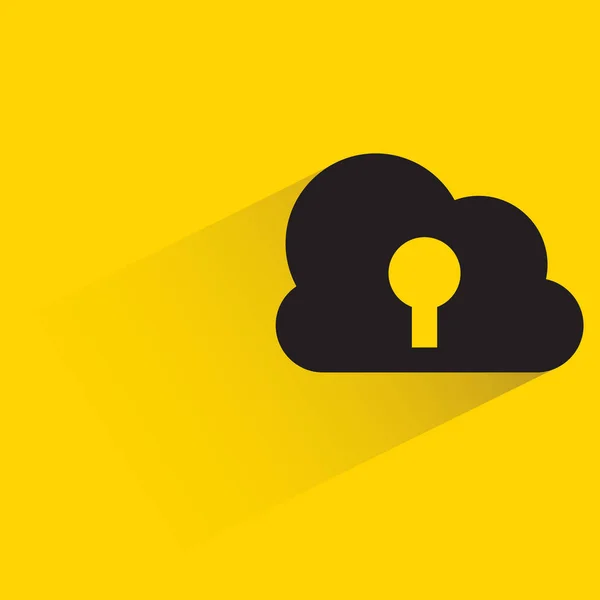 Cloud Security Shadow Yellow Background — Stockový vektor