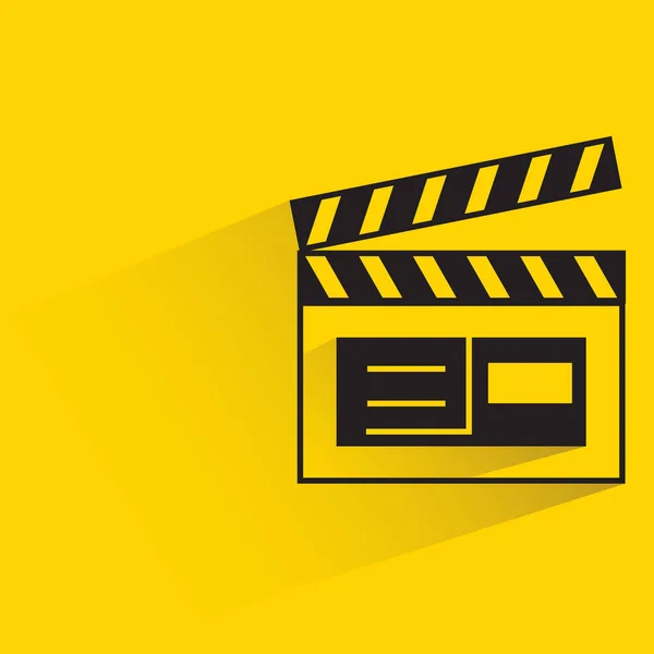 Movie Clapper Board Shadow Yellow Background — 图库矢量图片