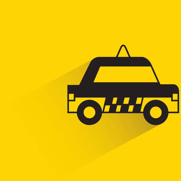 Taxi Avec Ombre Sur Fond Jaune — Image vectorielle