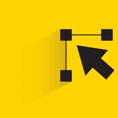 arrow cursor with shadow on yellow background