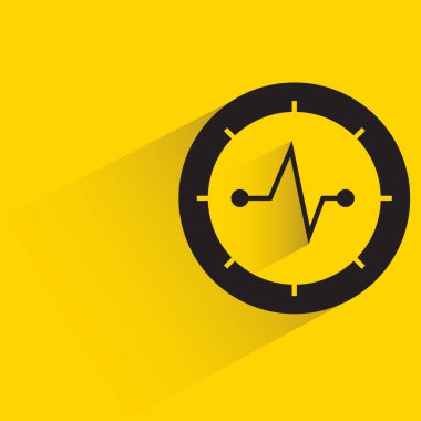 data chart with shadow on yellow background