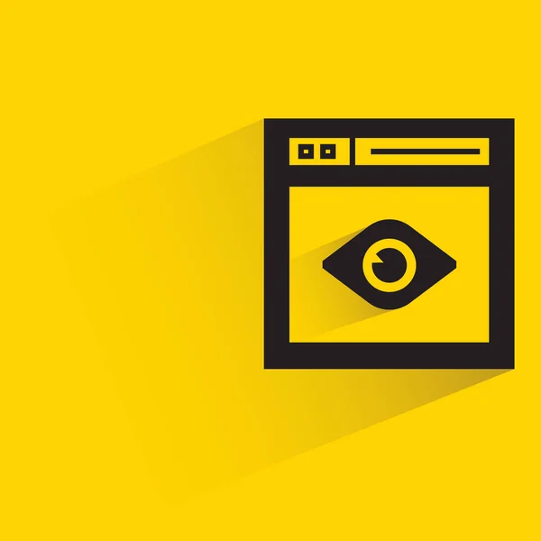 Web Eye Scan Shadow Yellow Background — Διανυσματικό Αρχείο