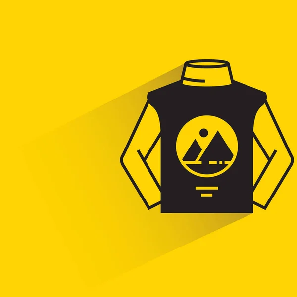 Shirt Branding Label Shadow Yellow Background — 스톡 벡터