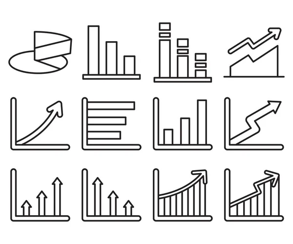 Data Graph Chart Icons Set Stock Vector by ©loopang 605455058