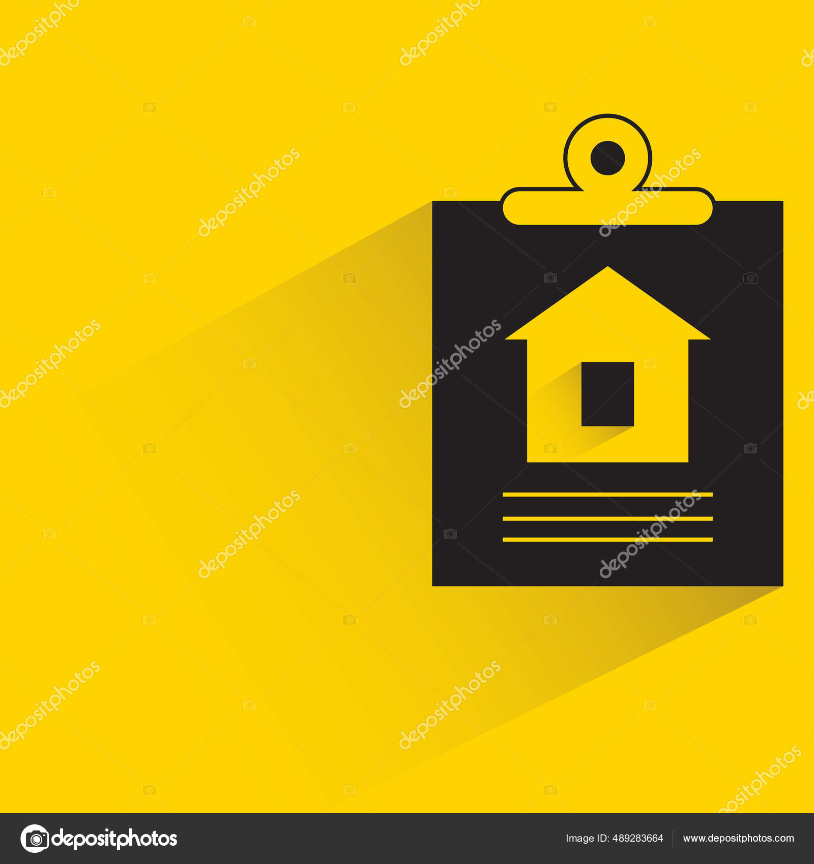 Home Clipboard Shadow Yellow Background Stock Vector Image by ©loopang