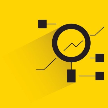veri analizi büyüteç gölge sarı arkaplan
