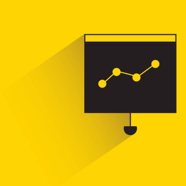 Gölge sarı arkaplanlı sunum ekranında veri grafiği