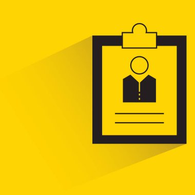 çalışan profili panosu gölge sarı arkaplan