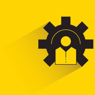 Koyu sarı arka planı olan kişi ve teçhizat