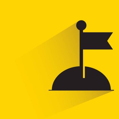 Sarı gölgeli golf bayrağı