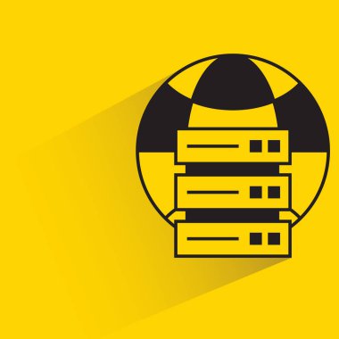 Sarı arkaplanda yönlendirici ve küre