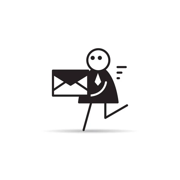 Businessman Sending Mail Icon Vector — Stock Vector