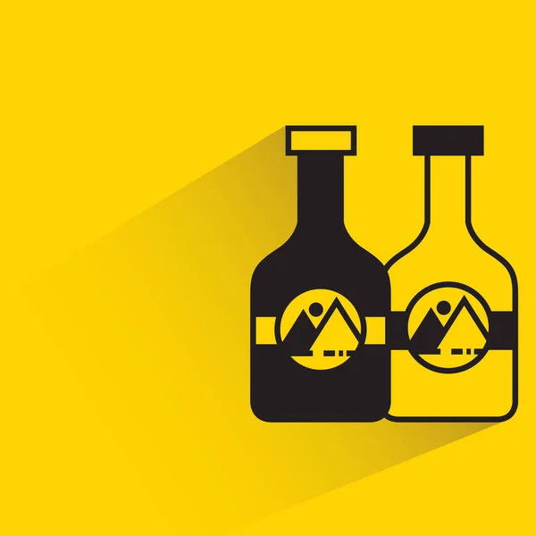 Product Bottles Label Shadow Yellow Background — ストックベクタ