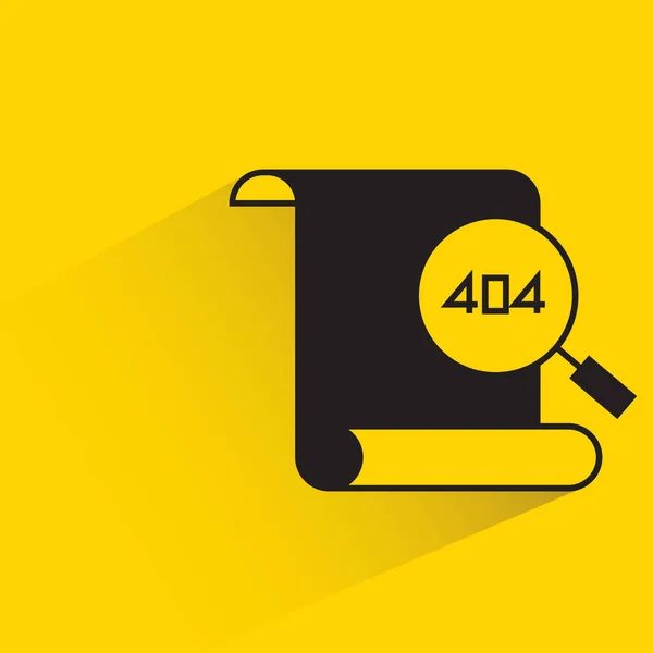 Documento Error Lupa Con Fondo Amarillo Sombra — Vector de stock