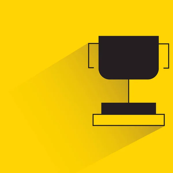 Trofej Stínově Žlutým Pozadím — Stockový vektor