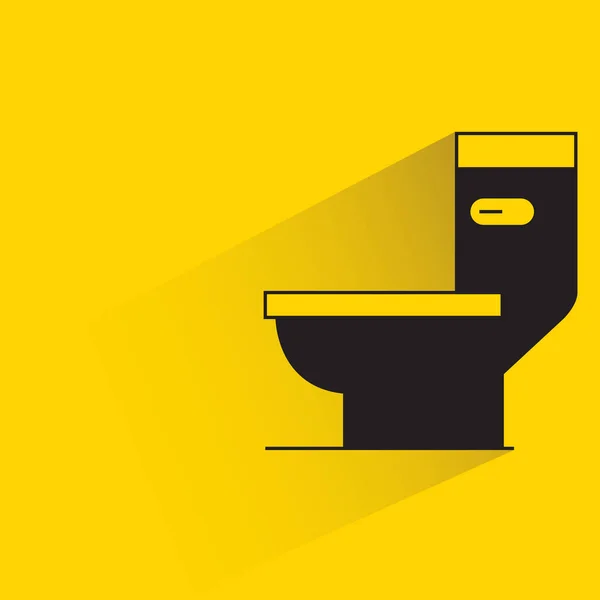 Toilette Mit Schatten Gelb Hintergrund — Stockvektor
