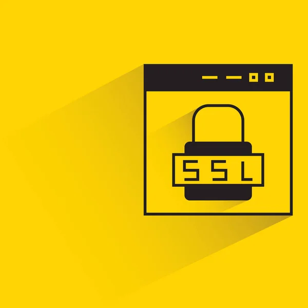 Website Ssl Key Yellow Background — Vector de stock