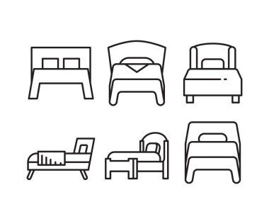 yatak çizgisi simgeleri vektör illüstrasyonunu ayarla