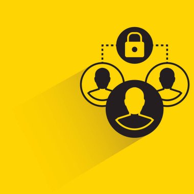 insan grubu ve merkezi olmayan konsept simgesi için şifreleme anahtarı.