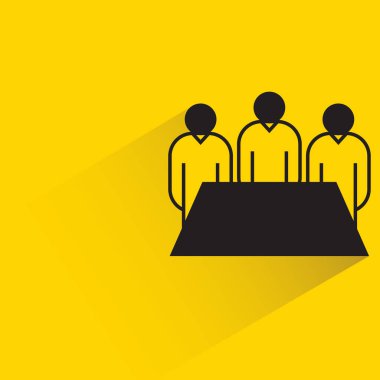 Sarı arkaplanda yönetim kurulu toplantısı simgesi