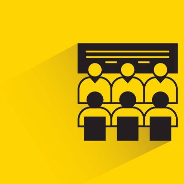 Sarı arkaplanda yönetim kurulu toplantı simgesi
