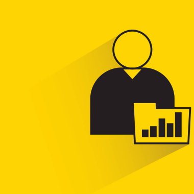 Sarı arkaplanda grafik dizini simgesi olan kişiler