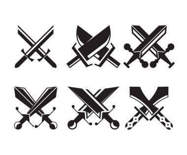 çapraz kılıç sembolü vektör illüstrasyonu
