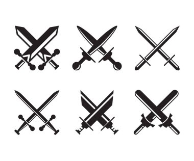 çapraz kılıç sembolü vektör illüstrasyonu