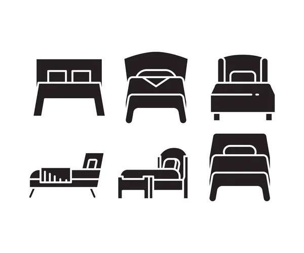 床上用品和床垫图标 — 图库矢量图片