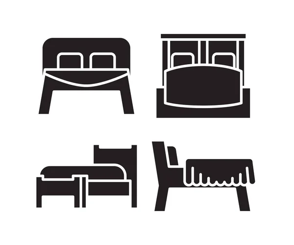 Набір Іконок Ліжка Матраців Вектор — стоковий вектор