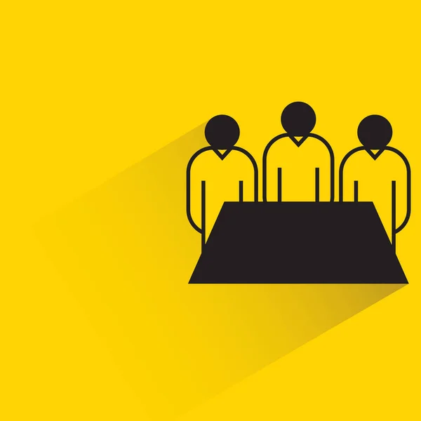 Board Meeting Team Icon Yellow Background — Stock Vector