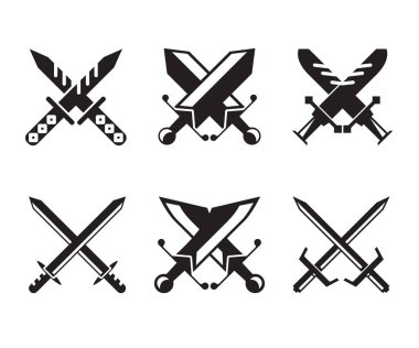 çapraz kılıç sembolü vektör illüstrasyonu