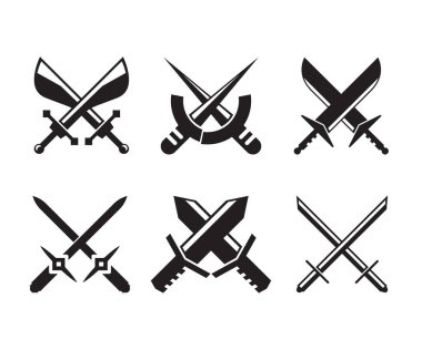 çapraz kılıç sembolü vektör illüstrasyonu