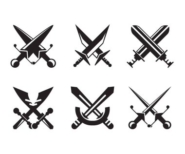 çapraz kılıç sembolü vektör illüstrasyonu