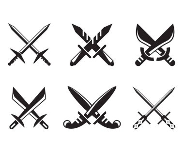 çapraz kılıç sembolü vektör illüstrasyonu
